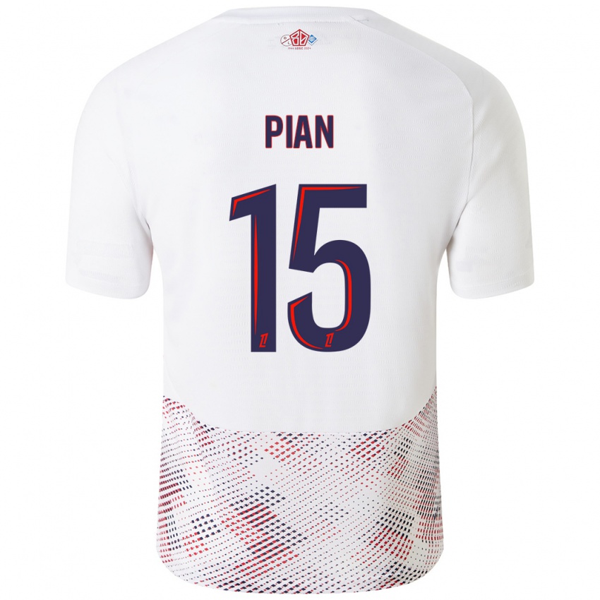 Hombre Camiseta Julie Pian #15 Blanco Azul Real 2ª Equipación 2024/25 La Camisa México