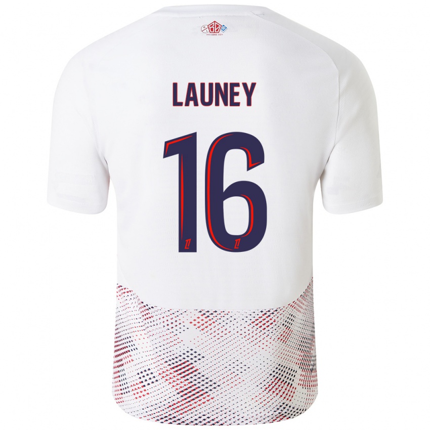 Hombre Camiseta Elisa Launey #16 Blanco Azul Real 2ª Equipación 2024/25 La Camisa México