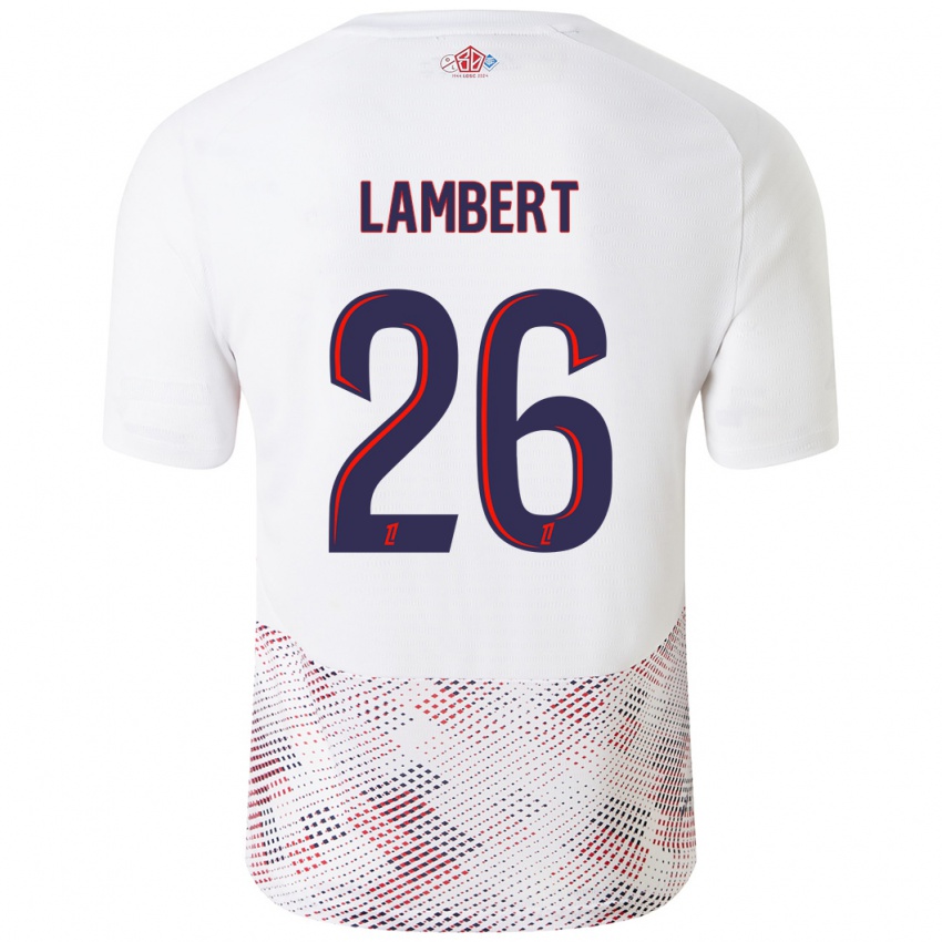 Hombre Camiseta Anaïs Lambert #26 Blanco Azul Real 2ª Equipación 2024/25 La Camisa México