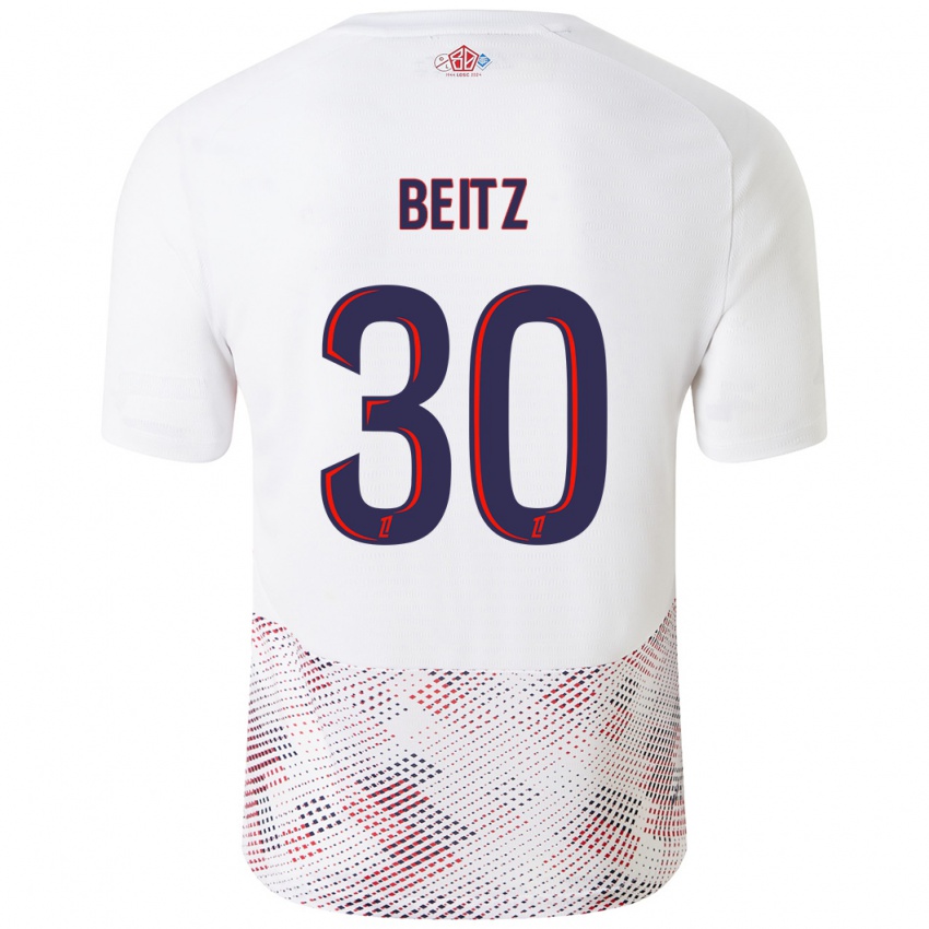 Hombre Camiseta Taylor Beitz #30 Blanco Azul Real 2ª Equipación 2024/25 La Camisa México