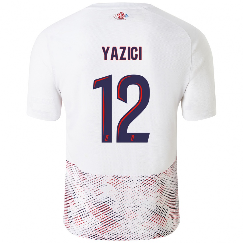 Hombre Camiseta Yusuf Yazici #12 Blanco Azul Real 2ª Equipación 2024/25 La Camisa México