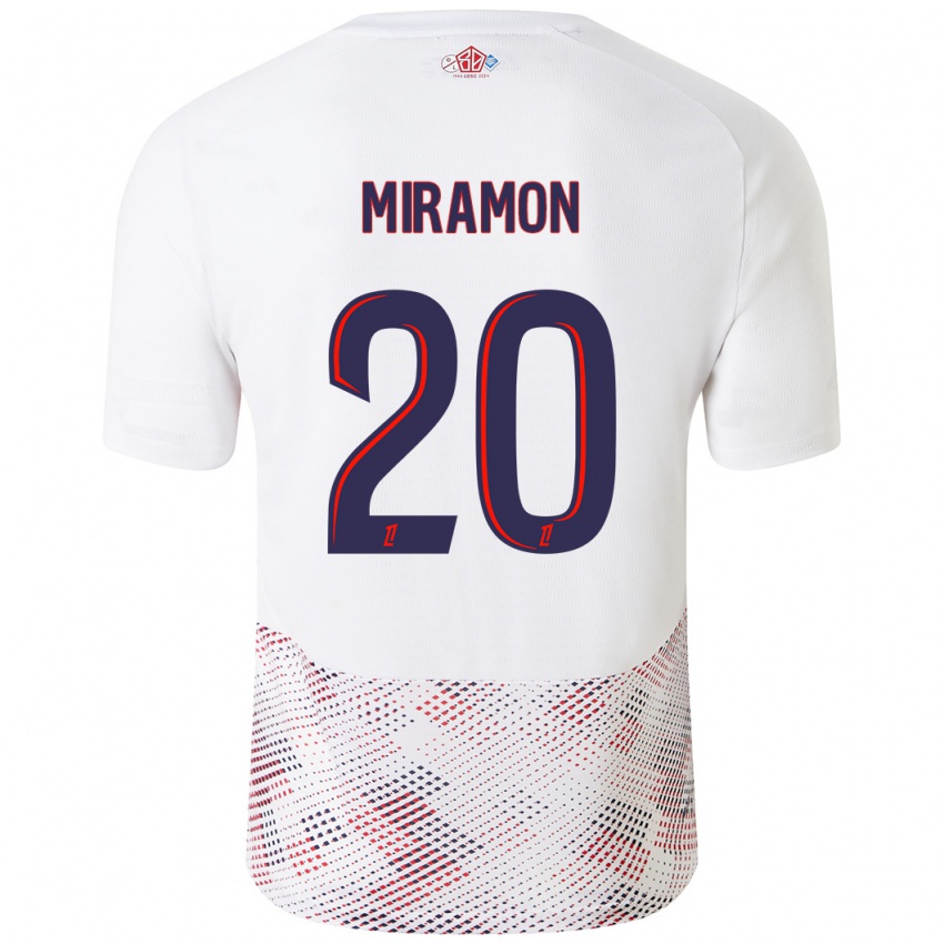 Hombre Camiseta Ignacio Miramón #20 Blanco Azul Real 2ª Equipación 2024/25 La Camisa México