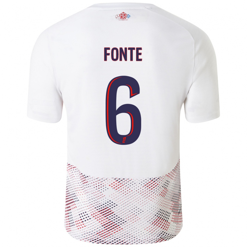 Hombre Camiseta Jose Fonte #6 Blanco Azul Real 2ª Equipación 2024/25 La Camisa México