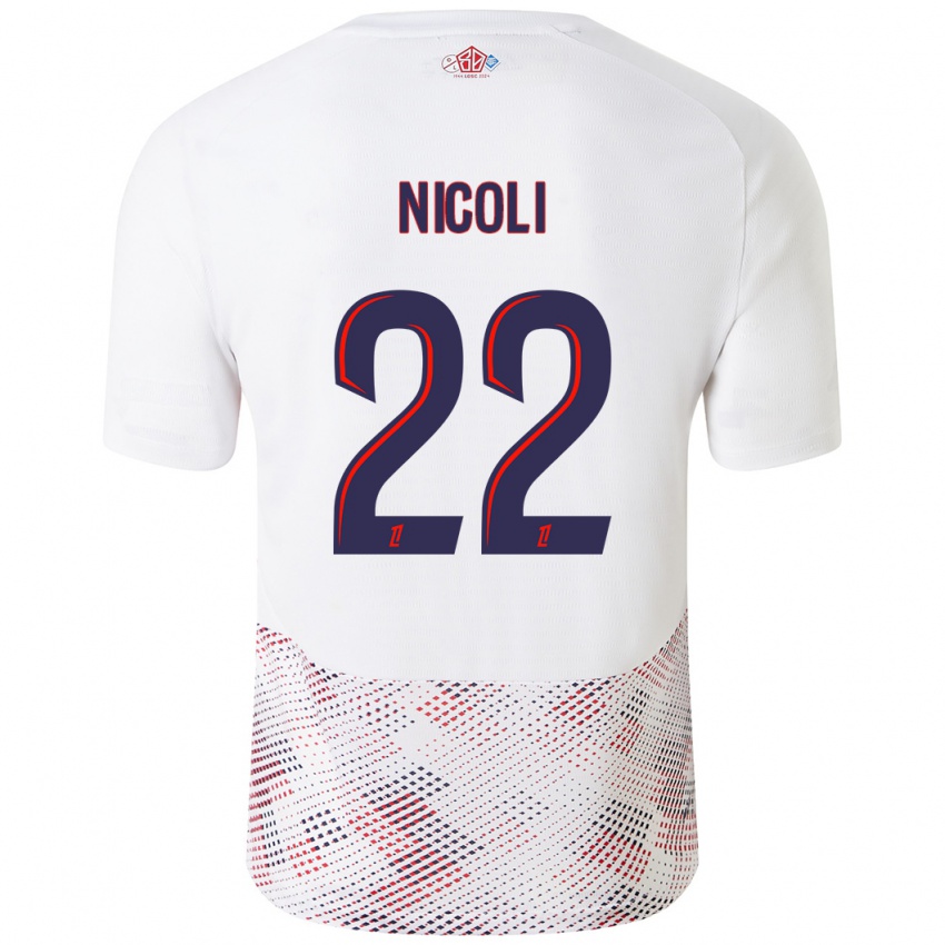 Hombre Camiseta Morgane Nicoli #22 Blanco Azul Real 2ª Equipación 2024/25 La Camisa México