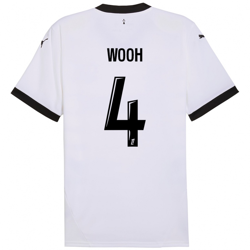 Hombre Camiseta Christopher Wooh #4 Blanco Negro 2ª Equipación 2024/25 La Camisa México