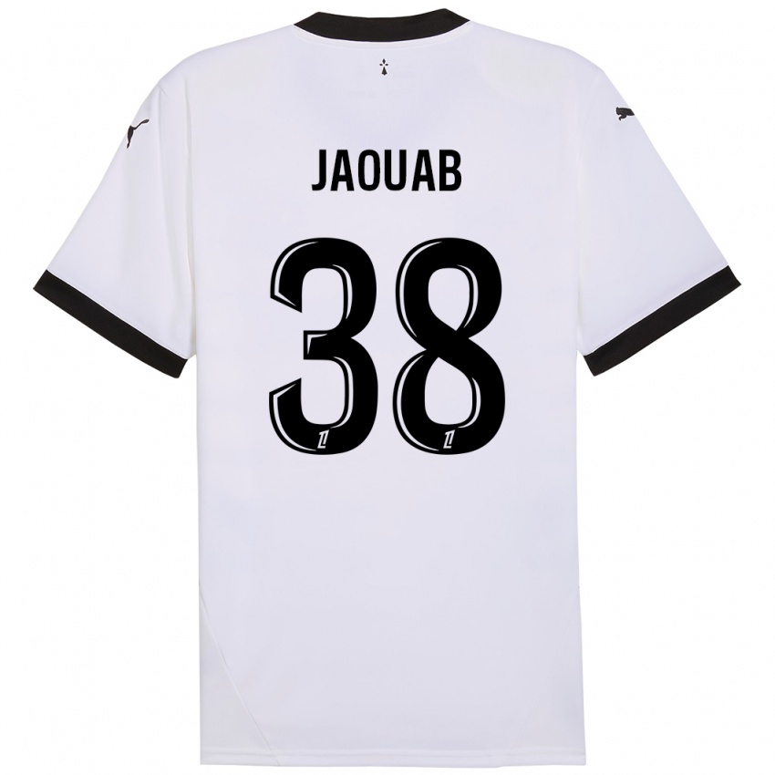 Hombre Camiseta Mohamed Jaouab #38 Blanco Negro 2ª Equipación 2024/25 La Camisa México