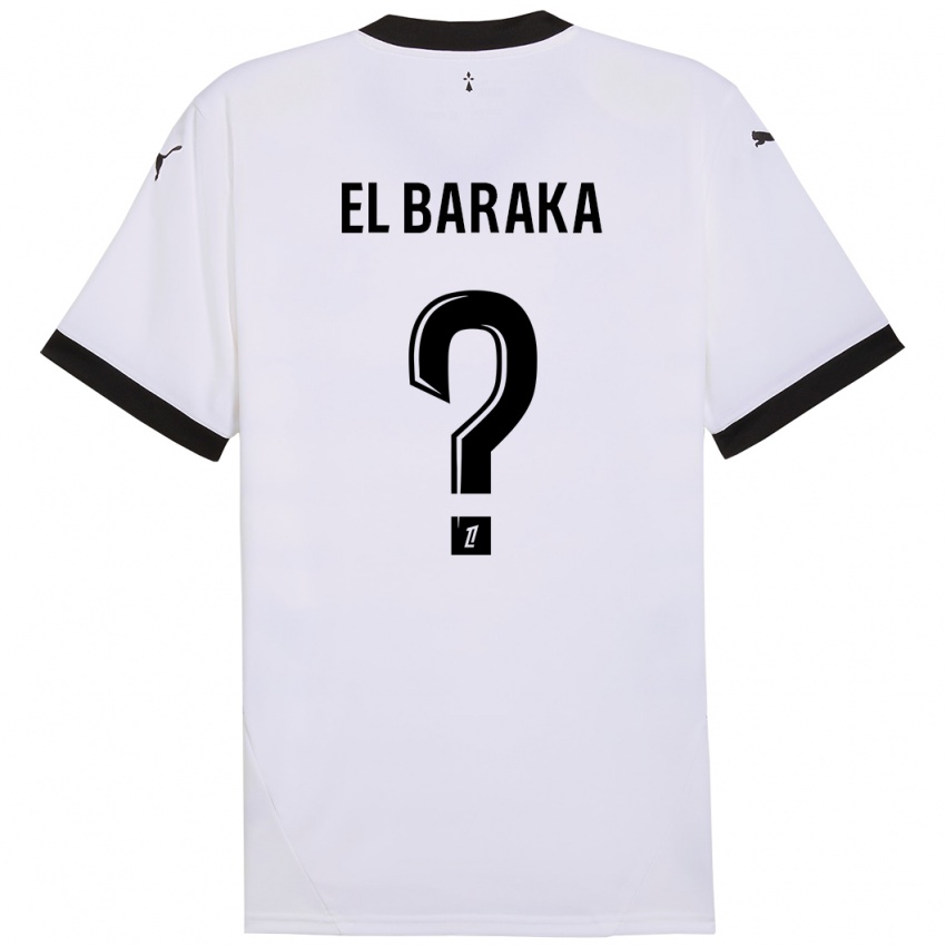 Hombre Camiseta Jibril El Baraka #0 Blanco Negro 2ª Equipación 2024/25 La Camisa México