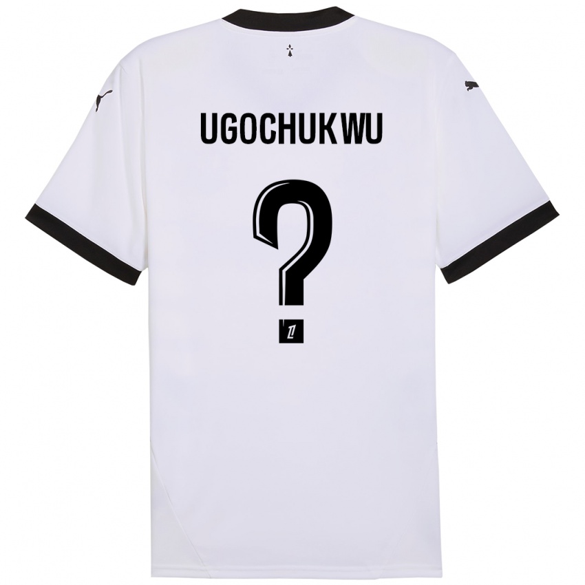 Hombre Camiseta Chibuike Ugochukwu #0 Blanco Negro 2ª Equipación 2024/25 La Camisa México