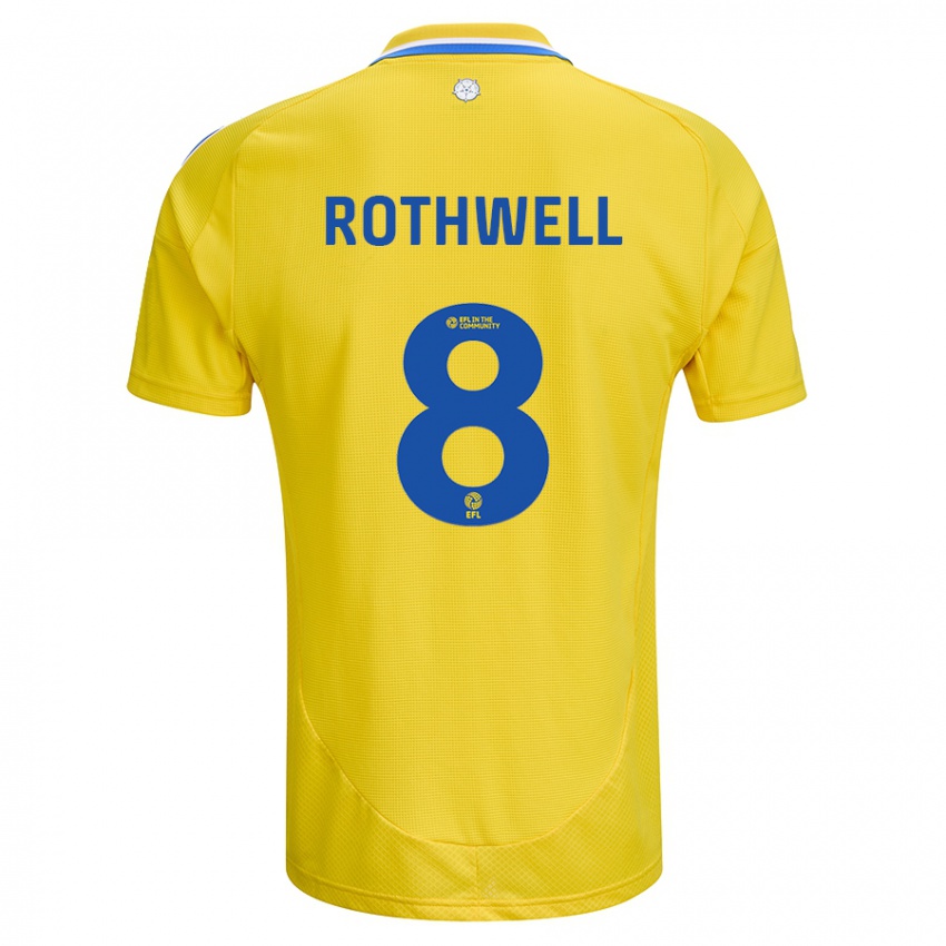 Hombre Camiseta Joe Rothwell #8 Amarillo Azul 2ª Equipación 2024/25 La Camisa México