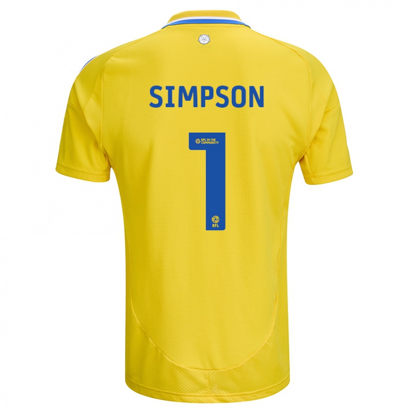 Hombre Camiseta Carrie Simpson #1 Amarillo Azul 2ª Equipación 2024/25 La Camisa México