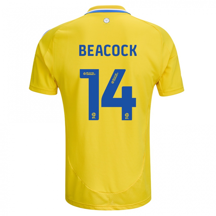 Hombre Camiseta Molly Beacock #14 Amarillo Azul 2ª Equipación 2024/25 La Camisa México