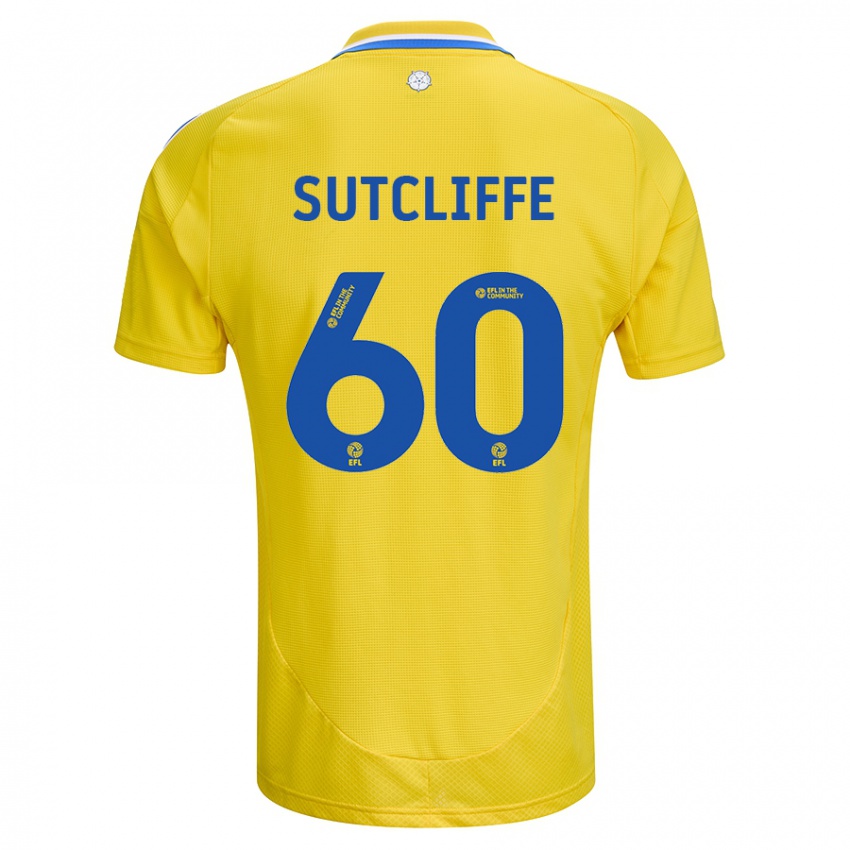 Hombre Camiseta Harvey Sutcliffe #60 Amarillo Azul 2ª Equipación 2024/25 La Camisa México