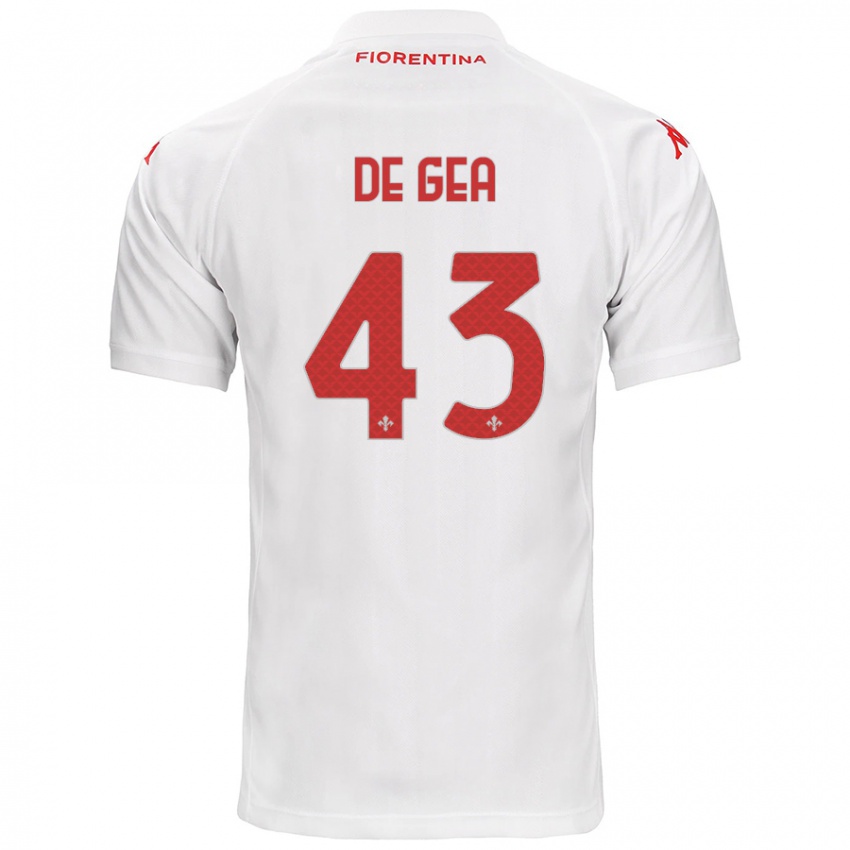 Hombre Camiseta David De Gea #43 Blanco 2ª Equipación 2024/25 La Camisa México