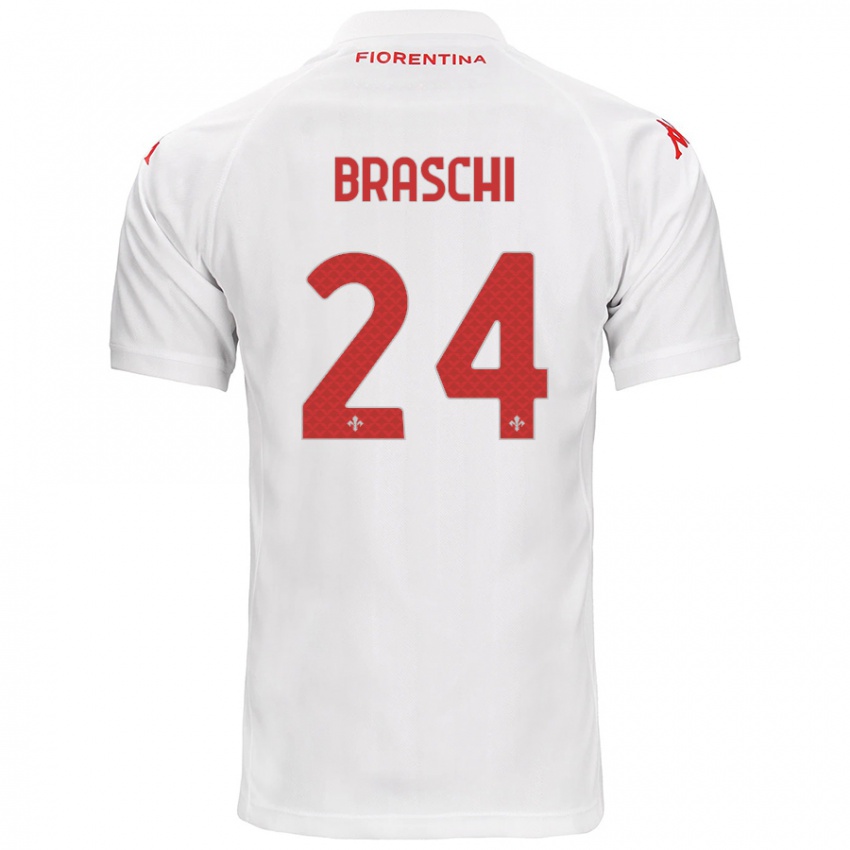 Hombre Camiseta Riccardo Braschi #24 Blanco 2ª Equipación 2024/25 La Camisa México