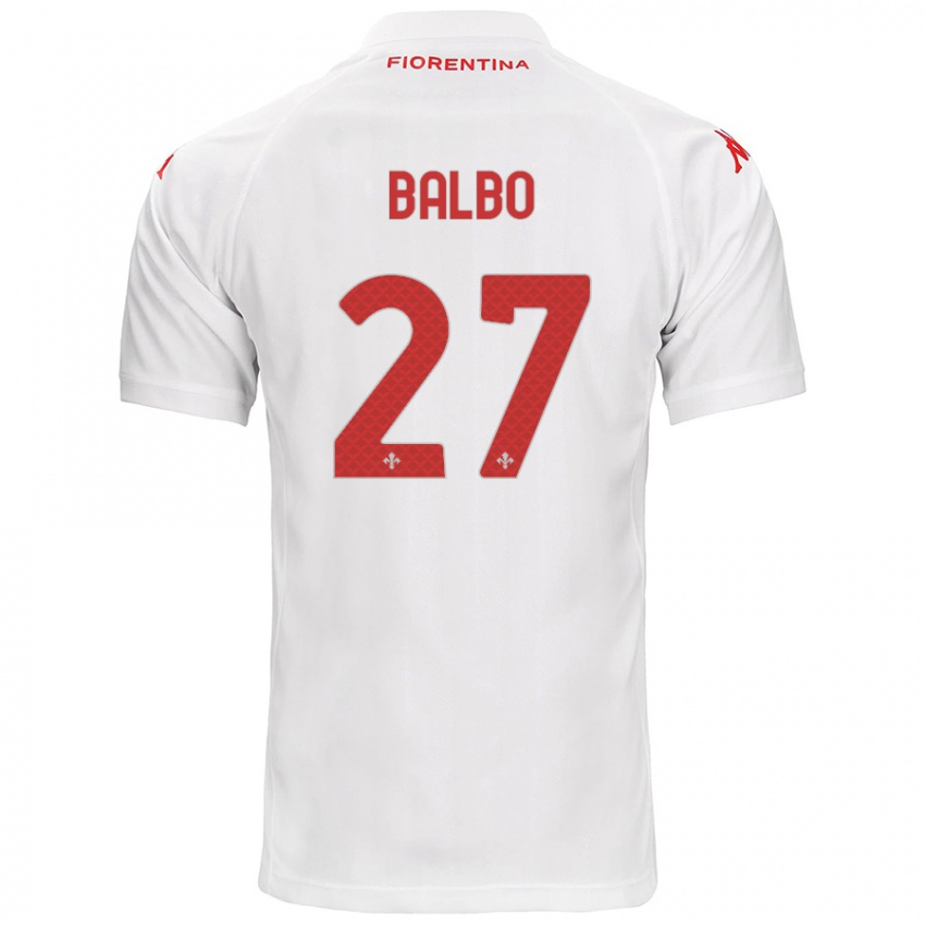 Hombre Camiseta Luis Balbo #27 Blanco 2ª Equipación 2024/25 La Camisa México