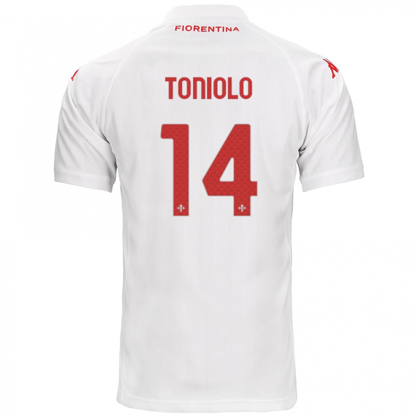 Hombre Camiseta Martina Toniolo #14 Blanco 2ª Equipación 2024/25 La Camisa México