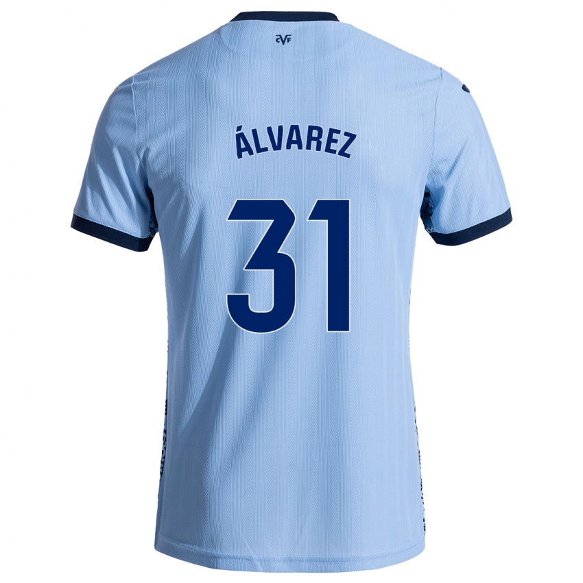 Hombre Camiseta Iker Álvarez #31 Azul Cielo 2ª Equipación 2024/25 La Camisa México