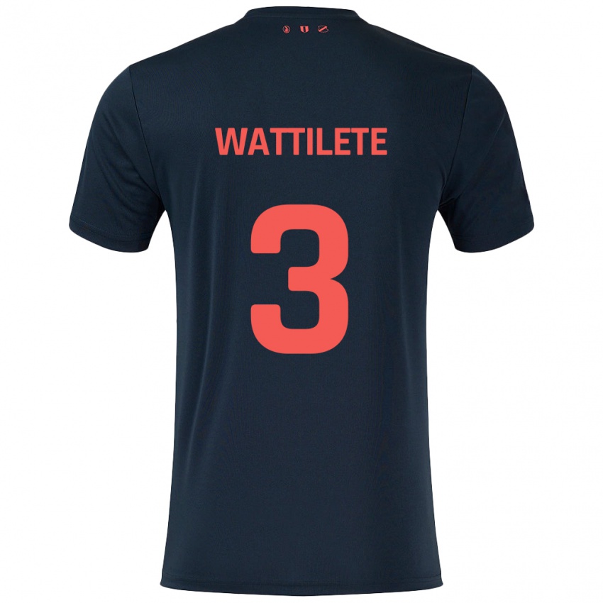 Hombre Camiseta Julia Wattilete #3 Negro Rojo 2ª Equipación 2024/25 La Camisa México