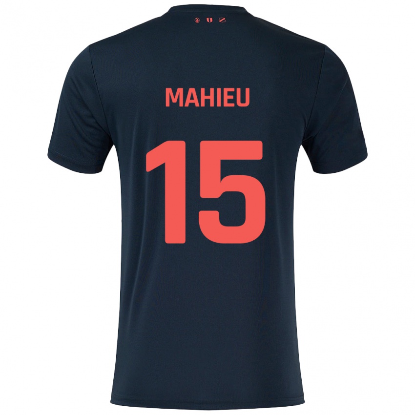 Hombre Camiseta Lena Mahieu #15 Negro Rojo 2ª Equipación 2024/25 La Camisa México