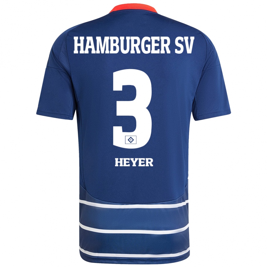 Hombre Camiseta Moritz Heyer #3 Azul Oscuro 2ª Equipación 2024/25 La Camisa México