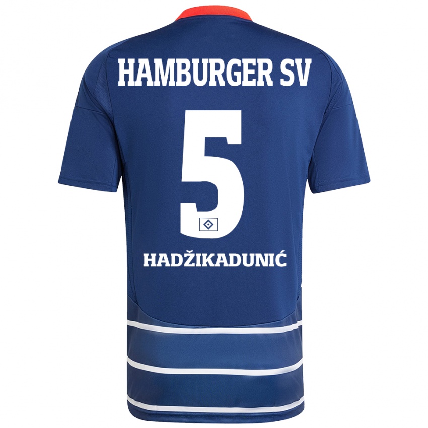 Hombre Camiseta Dennis Hadzikadunic #5 Azul Oscuro 2ª Equipación 2024/25 La Camisa México