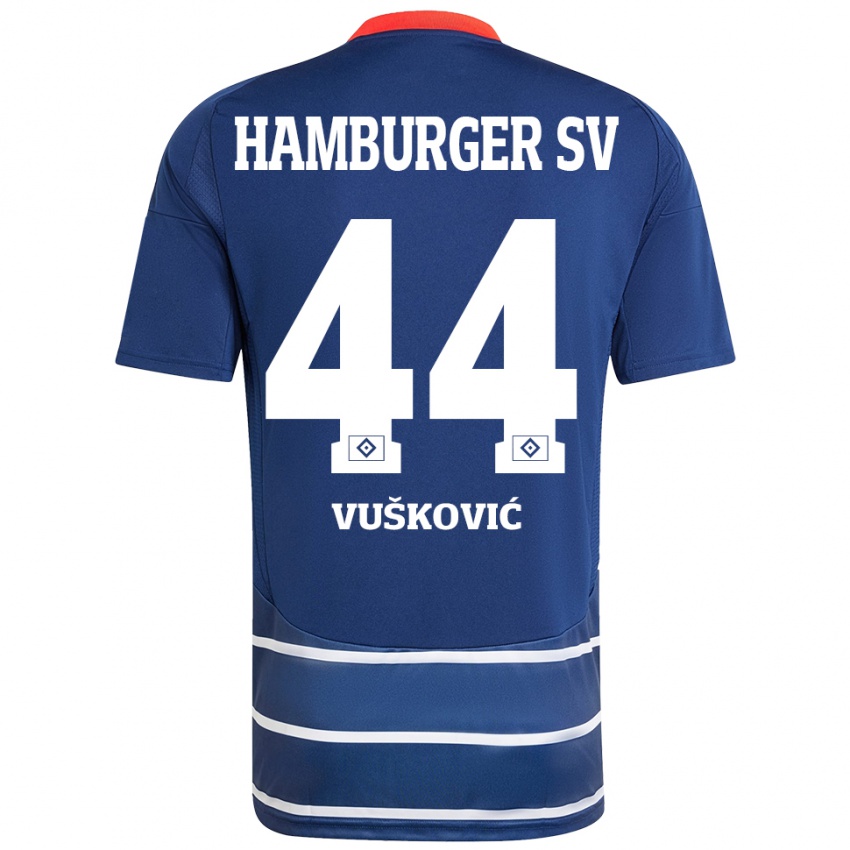 Hombre Camiseta Mario Vuskovic #44 Azul Oscuro 2ª Equipación 2024/25 La Camisa México