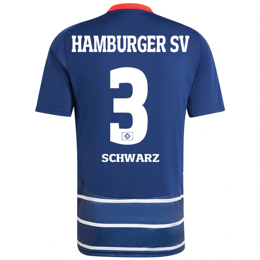 Hombre Camiseta Jannick Schwarz #3 Azul Oscuro 2ª Equipación 2024/25 La Camisa México