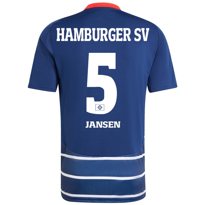 Hombre Camiseta Marcell Jansen #5 Azul Oscuro 2ª Equipación 2024/25 La Camisa México