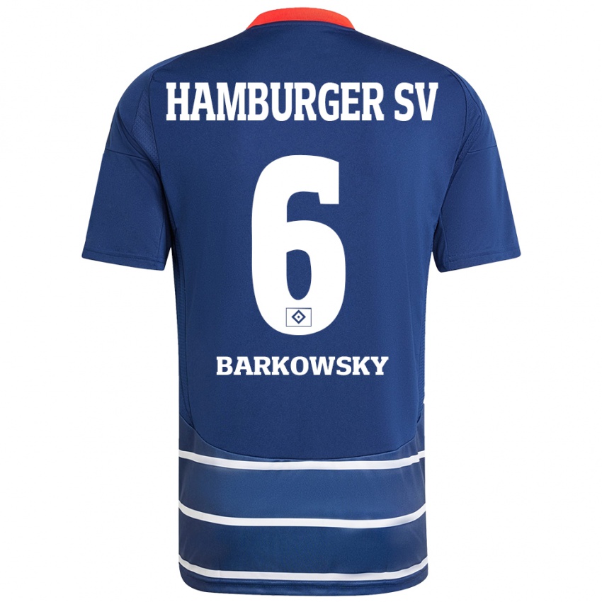 Hombre Camiseta Finn Barkowsky #6 Azul Oscuro 2ª Equipación 2024/25 La Camisa México