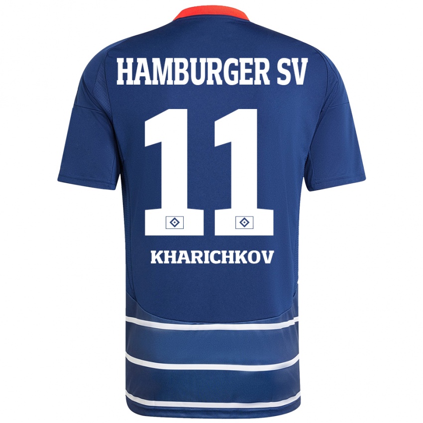 Hombre Camiseta Valentyn Kharichkov #11 Azul Oscuro 2ª Equipación 2024/25 La Camisa México