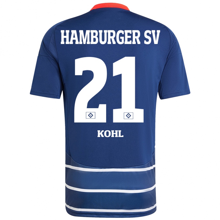 Hombre Camiseta Ohene Köhl #21 Azul Oscuro 2ª Equipación 2024/25 La Camisa México