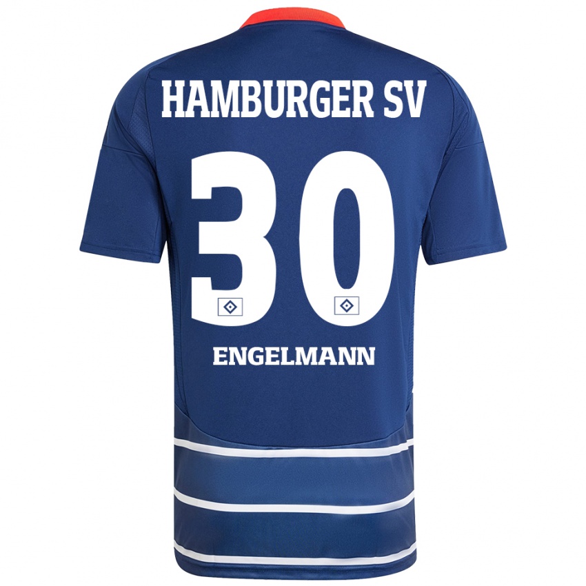 Hombre Camiseta Timon Engelmann #30 Azul Oscuro 2ª Equipación 2024/25 La Camisa México