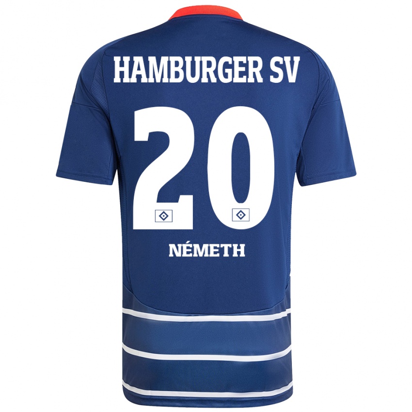 Hombre Camiseta András Németh #20 Azul Oscuro 2ª Equipación 2024/25 La Camisa México