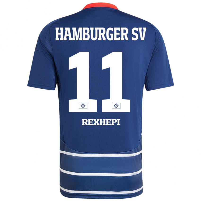 Hombre Camiseta Arlind Rexhepi #11 Azul Oscuro 2ª Equipación 2024/25 La Camisa México