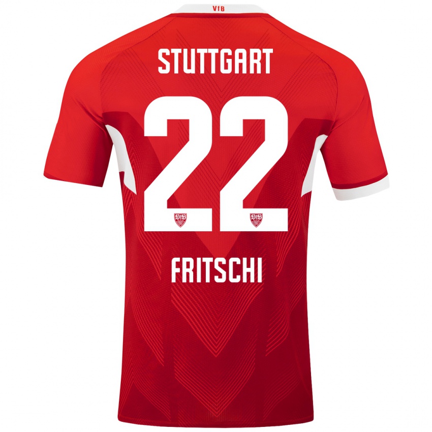 Hombre Camiseta Paulo Fritschi #22 Rojo Blanco 2ª Equipación 2024/25 La Camisa México