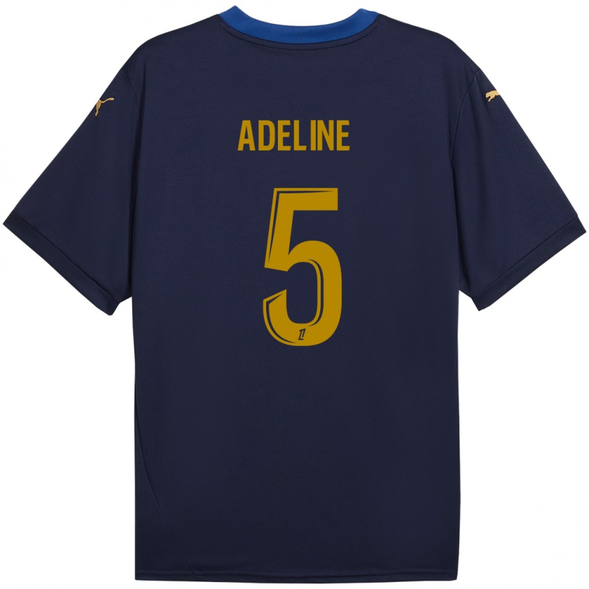 Hombre Camiseta Martin Adeline #5 Azul Marino Dorado 2ª Equipación 2024/25 La Camisa México