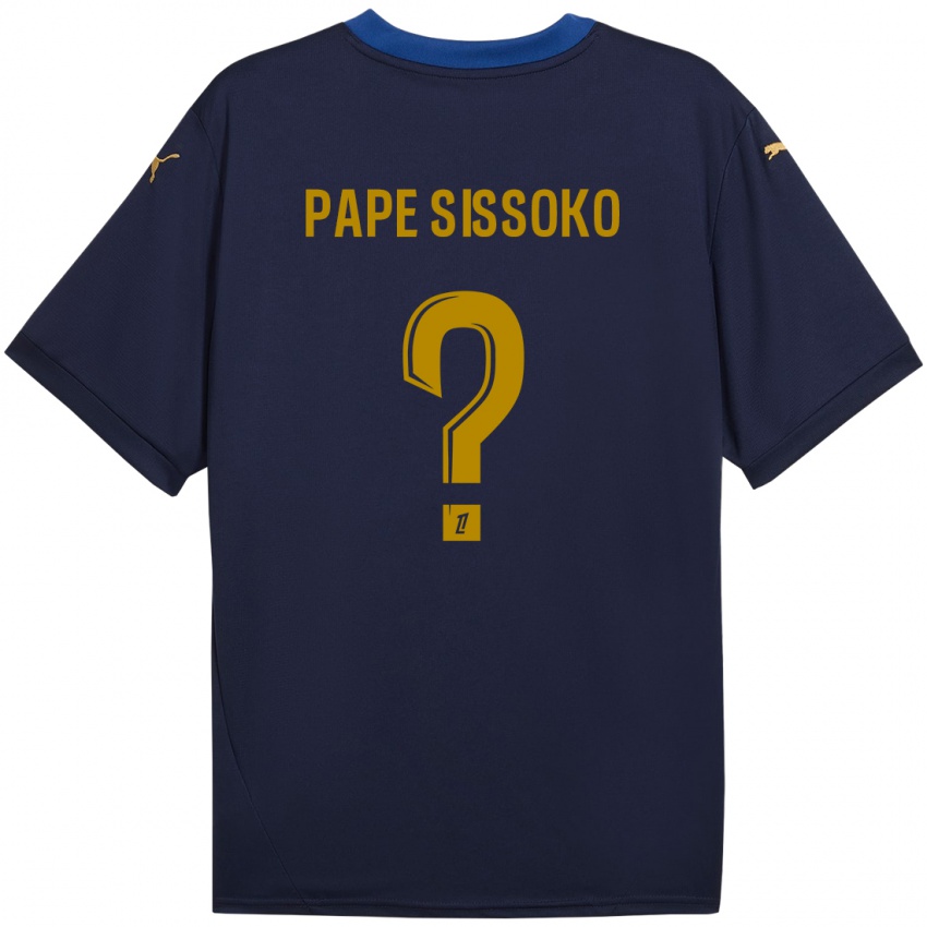 Hombre Camiseta Niama Pape Sissoko #0 Azul Marino Dorado 2ª Equipación 2024/25 La Camisa México