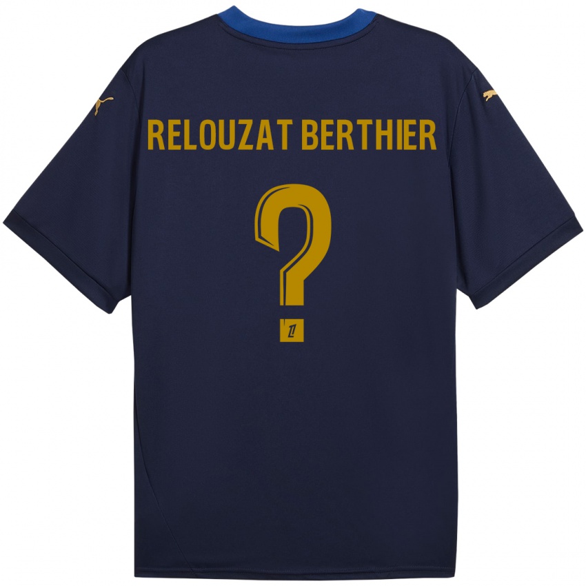 Hombre Camiseta Maxime Relouzat Berthier #0 Azul Marino Dorado 2ª Equipación 2024/25 La Camisa México