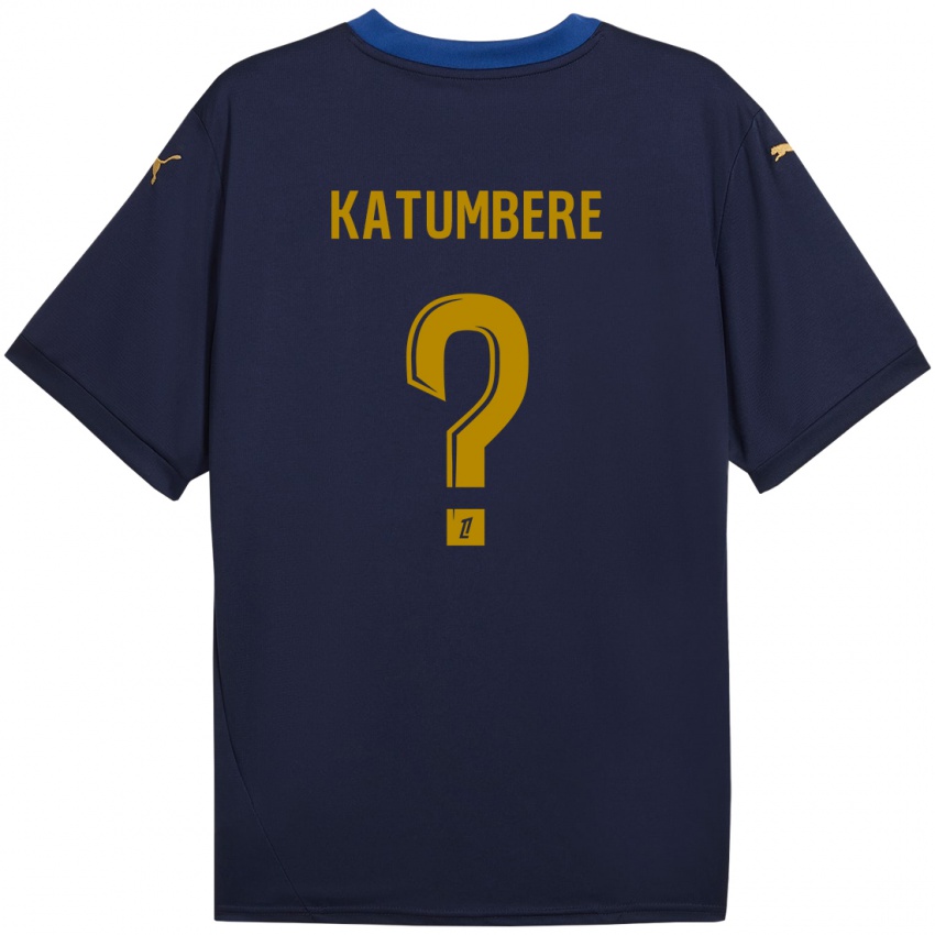 Hombre Camiseta Noah Katumbere #0 Azul Marino Dorado 2ª Equipación 2024/25 La Camisa México