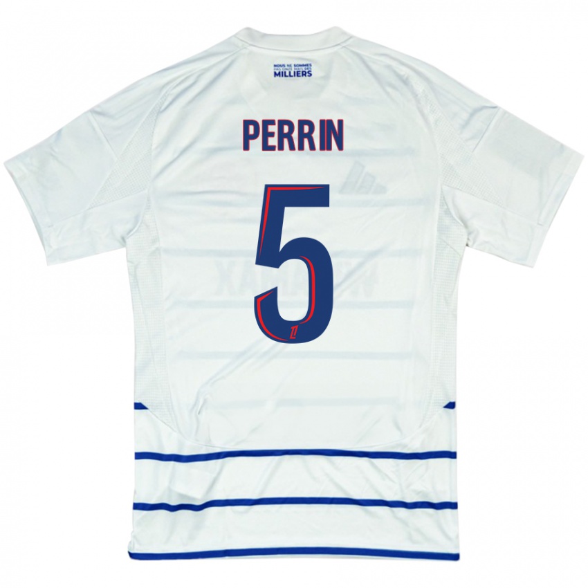 Hombre Camiseta Lucas Perrin #5 Blanco Azul 2ª Equipación 2024/25 La Camisa México