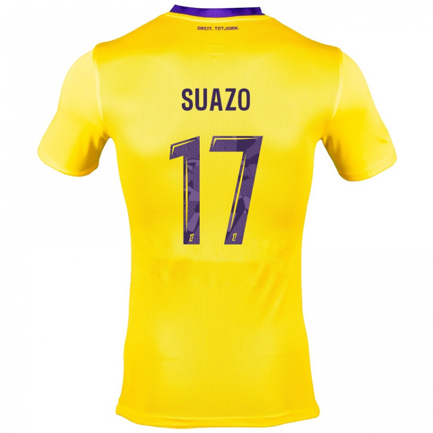 Hombre Camiseta Gabriel Suazo #17 Amarillo Morado 2ª Equipación 2024/25 La Camisa México