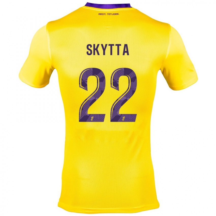 Hombre Camiseta Naatan Skyttä #22 Amarillo Morado 2ª Equipación 2024/25 La Camisa México