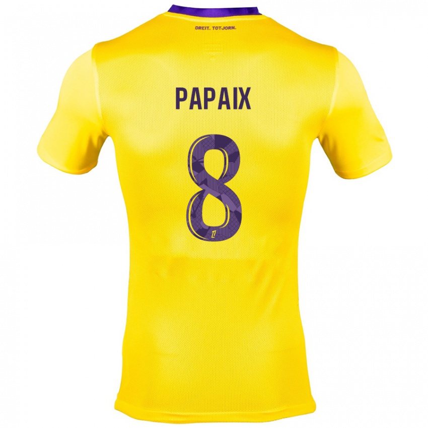 Hombre Camiseta Pauline Papaix #8 Amarillo Morado 2ª Equipación 2024/25 La Camisa México