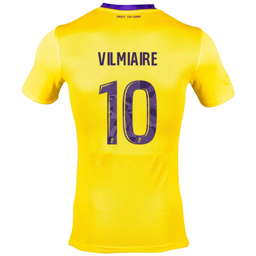 Hombre Camiseta Kelly Vilmiaire #10 Amarillo Morado 2ª Equipación 2024/25 La Camisa México