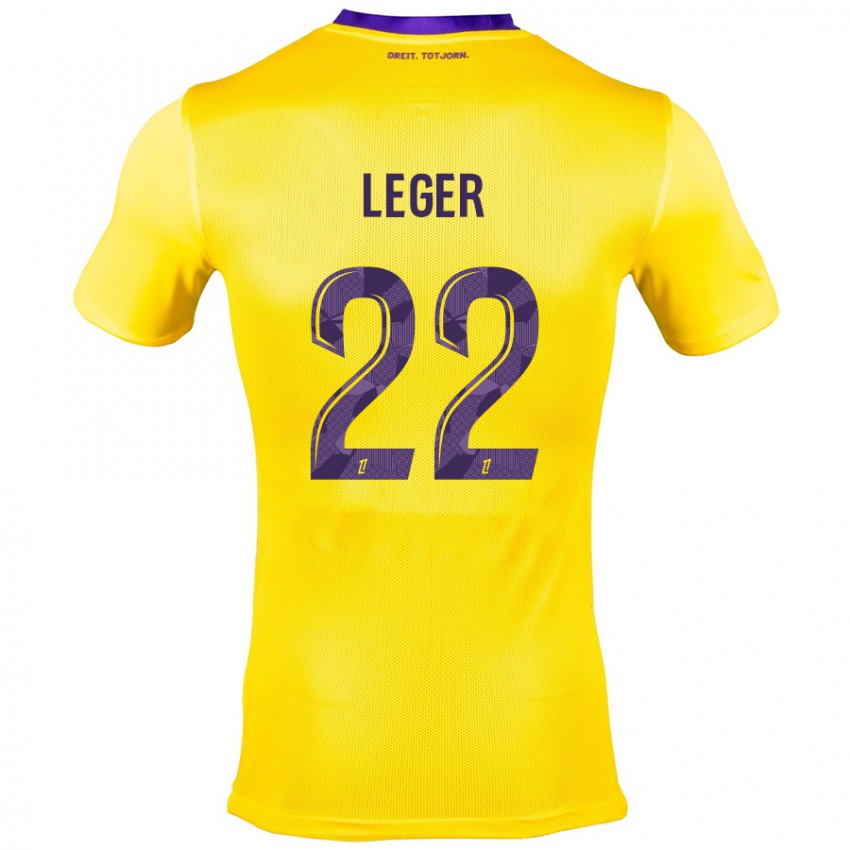 Hombre Camiseta Christelle Léger #22 Amarillo Morado 2ª Equipación 2024/25 La Camisa México