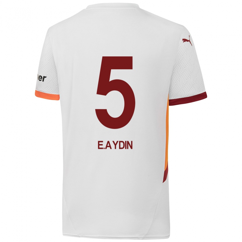 Hombre Camiseta Eyüp Aydin #5 Blanco Amarillo Rojo 2ª Equipación 2024/25 La Camisa México