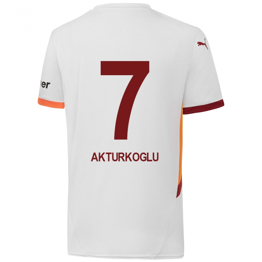 Hombre Camiseta Kerem Aktürkoğlu #7 Blanco Amarillo Rojo 2ª Equipación 2024/25 La Camisa México