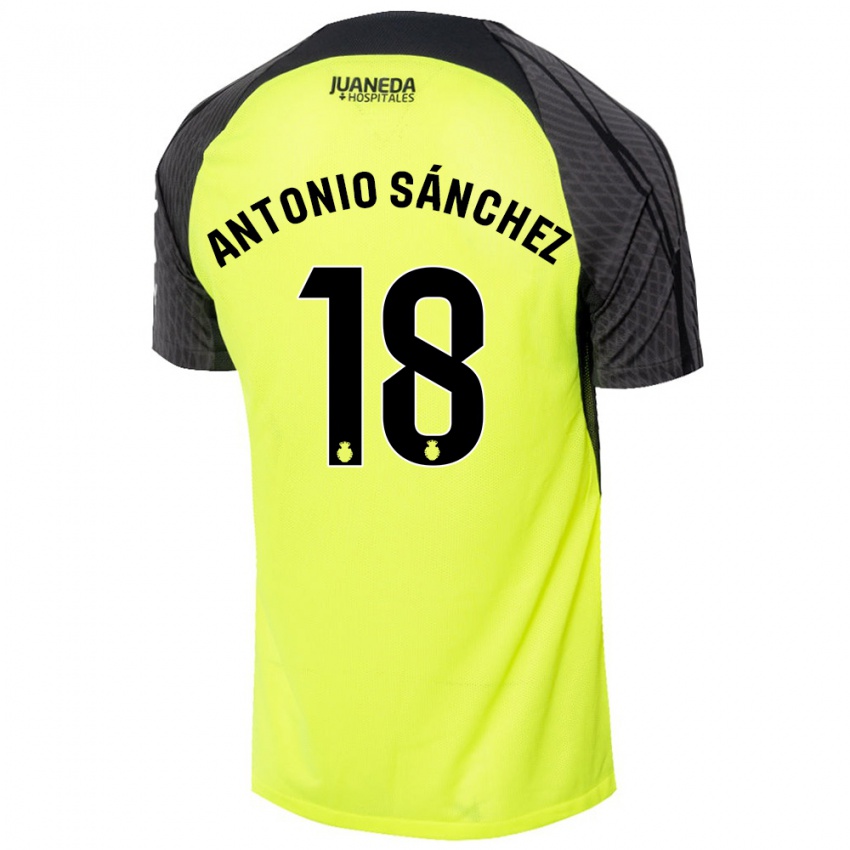 Hombre Camiseta Antonio Sánchez #18 Verde Fluorescente Negro 2ª Equipación 2024/25 La Camisa México