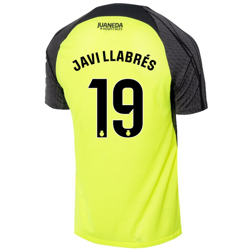 Hombre Camiseta Javi Llabrés #19 Verde Fluorescente Negro 2ª Equipación 2024/25 La Camisa México