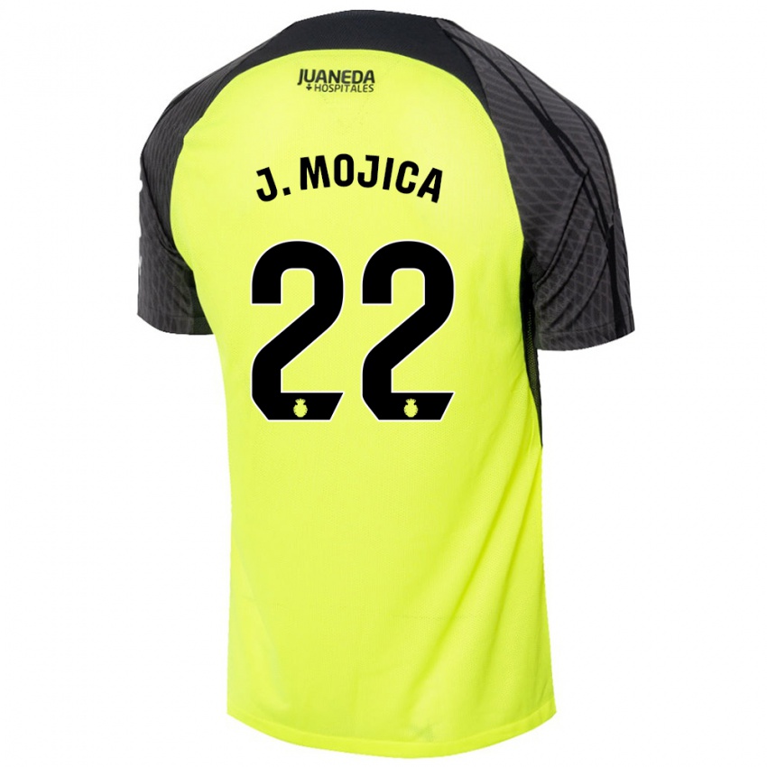 Hombre Camiseta Johan Mojica #22 Verde Fluorescente Negro 2ª Equipación 2024/25 La Camisa México